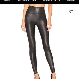 SPANX black faux leather, size M